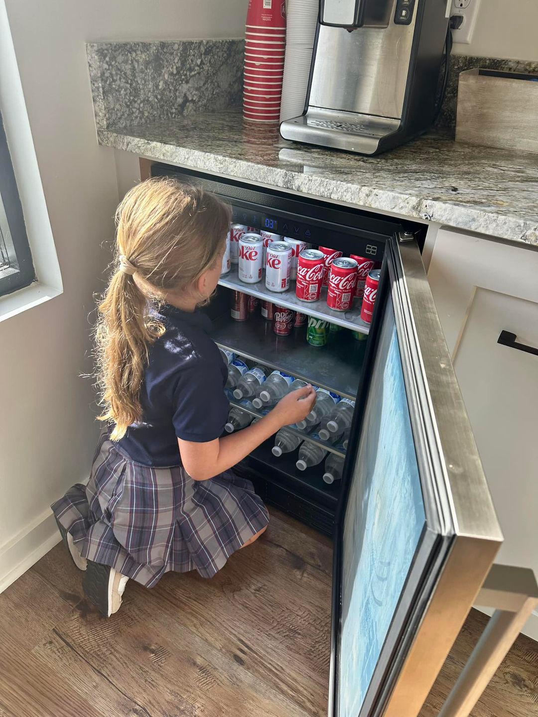 I had the cutest helper in the office this afternoon! She restocked the complimentary beverages for  Jennifer Mabou - State Farm Insurance Agent Sulphur (337)527-0027