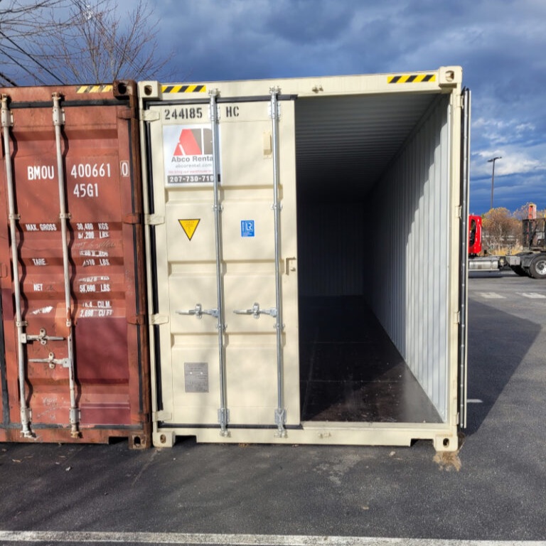 40ft storage container rentals delivered to Residence Inn in Bath, ME 