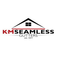 K & M Seamless Gutters Logo
