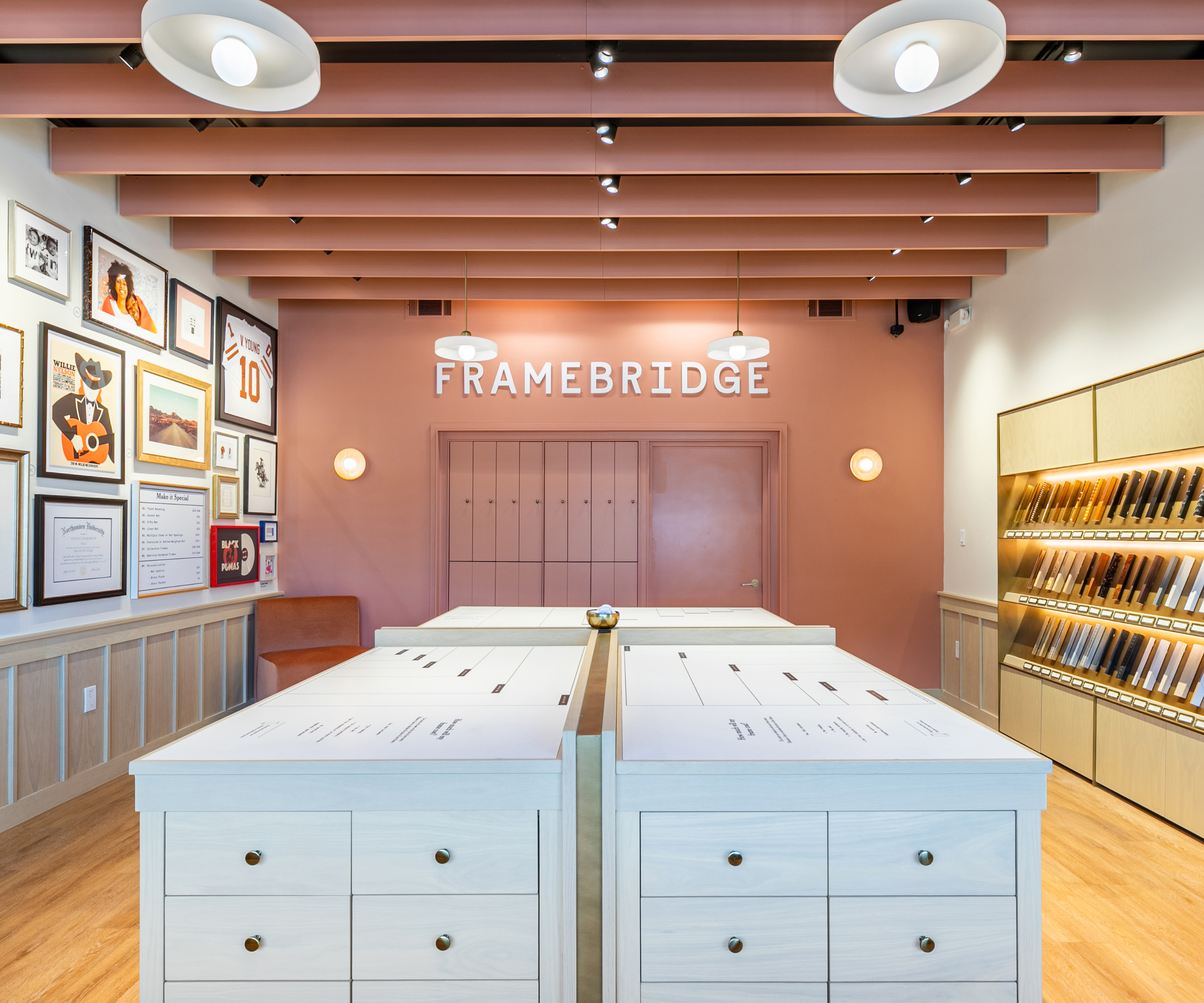 Interior photo of Framebridge storefront