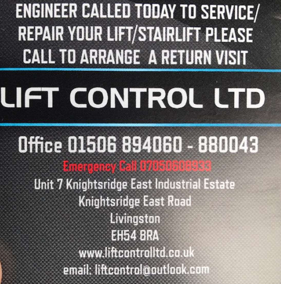 Lift Control Ltd Livingston 01506 880043