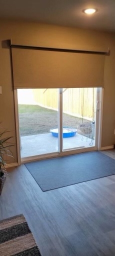Motorized Roller Shades are one of the best window treatments for patio doors. We installed these Alexa controlled roller shades from our Smart Home Collection for our client in Terrell, TX.
