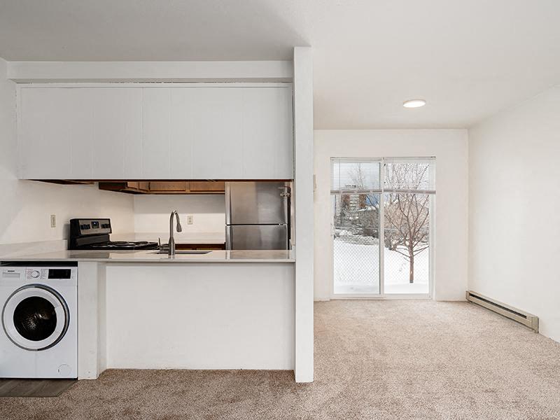 White Kitchen with a washing machine