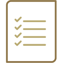 Completed checklist icon.