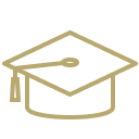 Graduation cap icon.