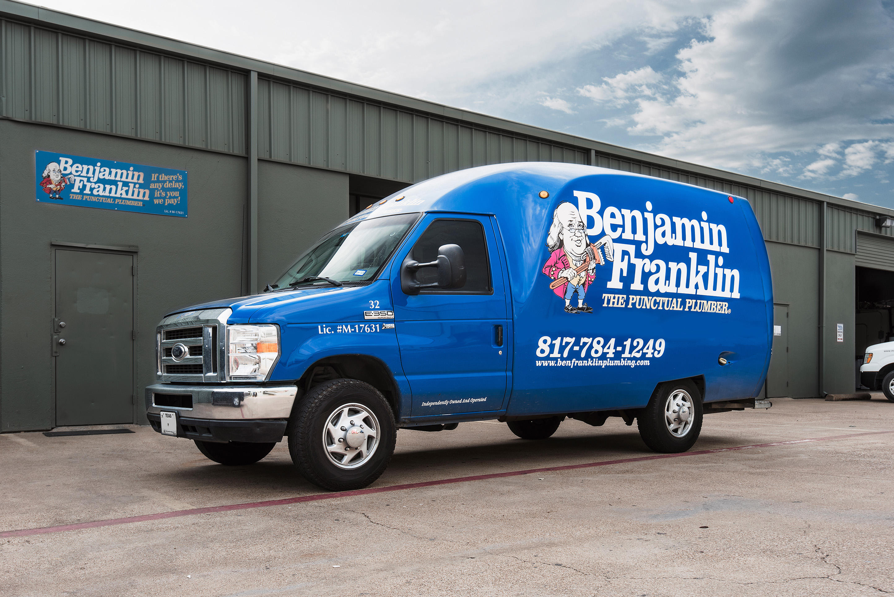 Benjamin Franklin Plumbing of Fort Worth & Arlington Texas area service vehicle.