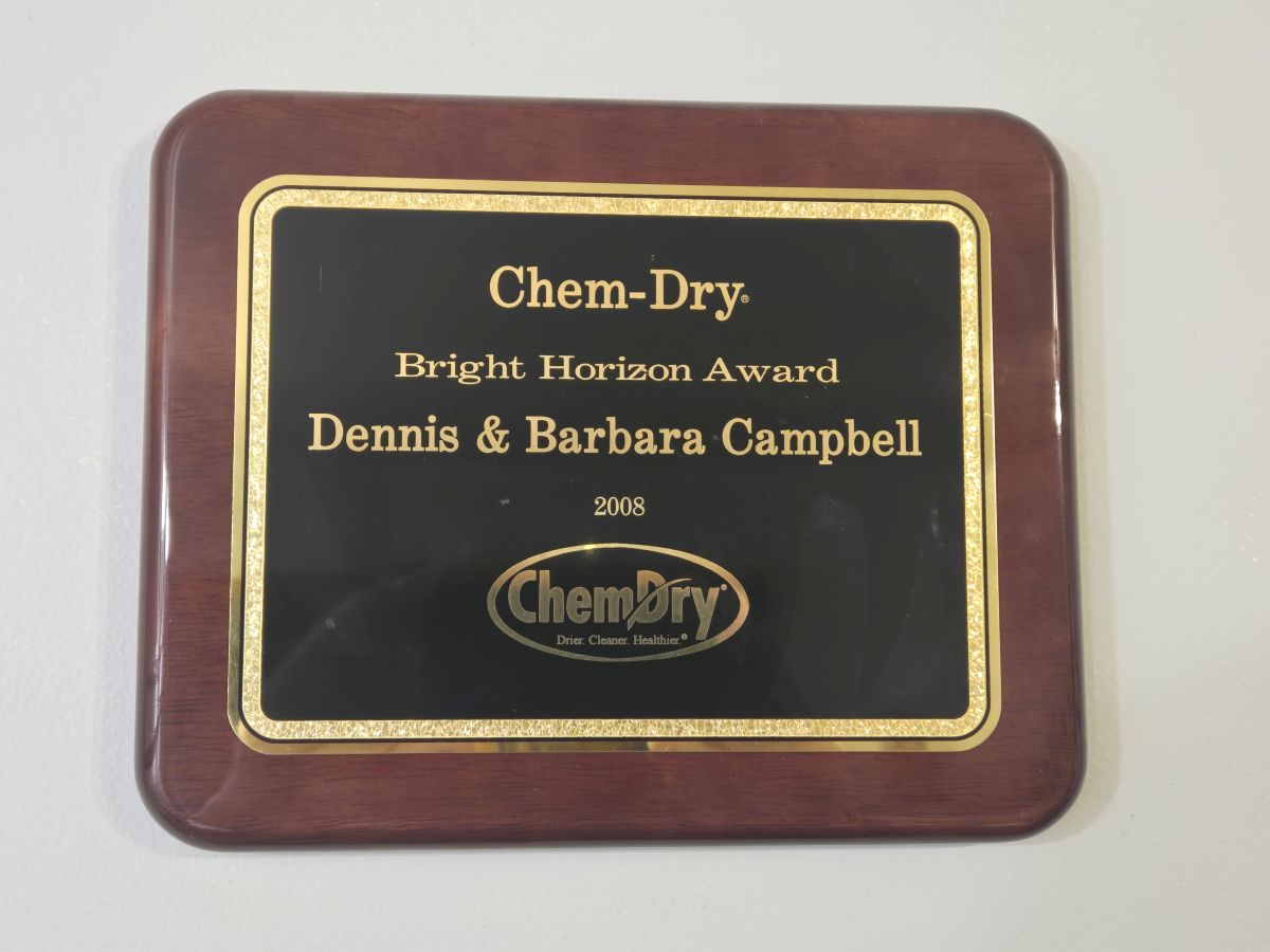 Bright Horizon National Award Winner 2008 Chem-Dry Carpet & Upholstery Cleaning Services