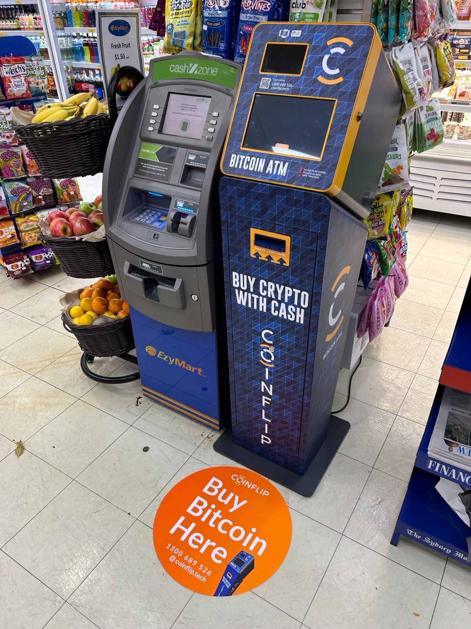 CoinFlip Bitcoin ATM - EzyMart Pitt Street (Sydney) Sydney (13) 0068 9526