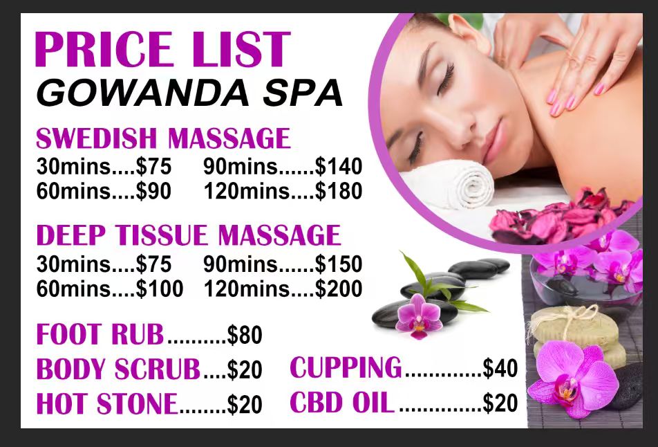 A traditional Swedish massage utilizing a system of techniques specially created to relax muscles by
applying pressure to increase oxygen flow through the body and release harmful toxins.