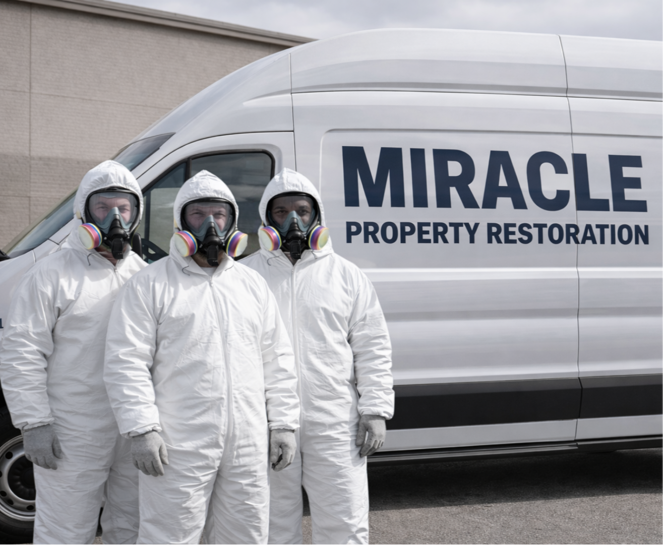 Miracle Property Restoration workers and van