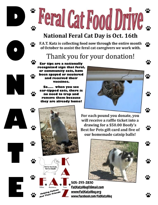 Feral Cat Food Drive Boofy's Best For Pets