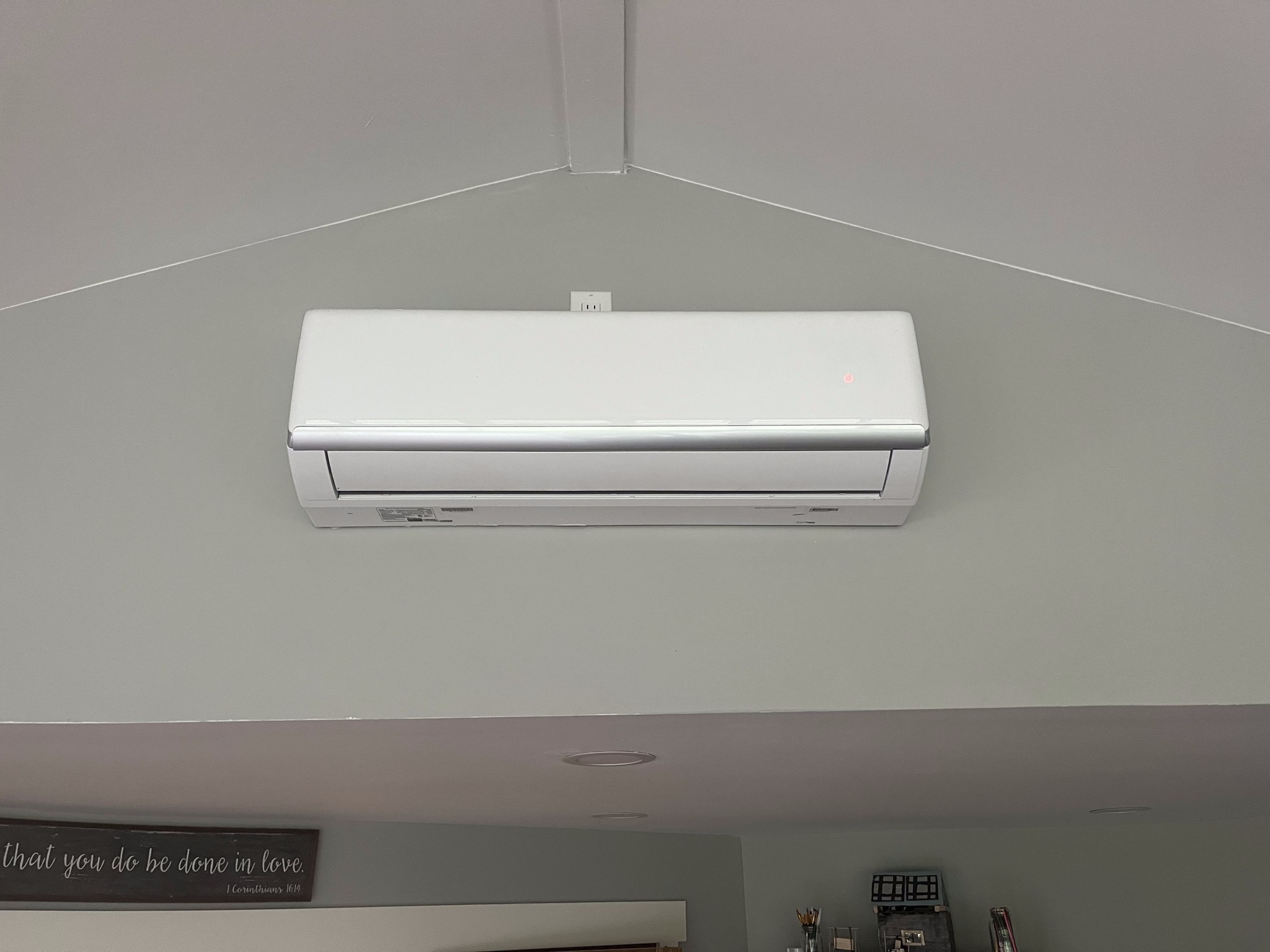 This indoor mini-split head serves the customers new addition family room.