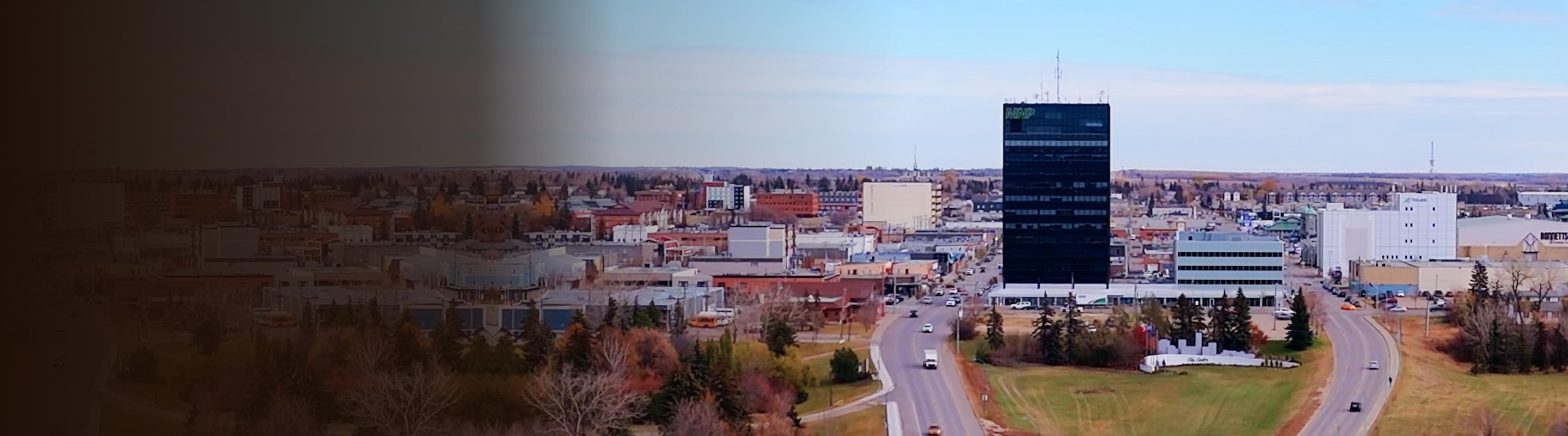 The downtown core of Grande Prairie, Alberta.