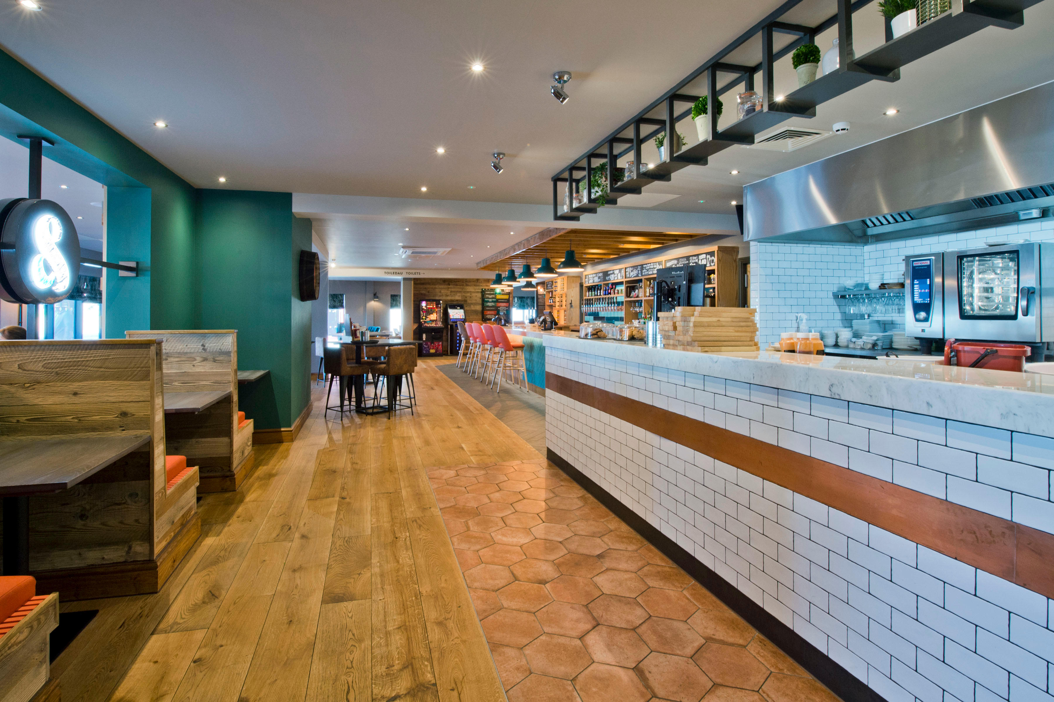 Cookhouse & Pub restaurant interior Premier Inn Rhyl Seafront hotel Rhyl 03332 346512