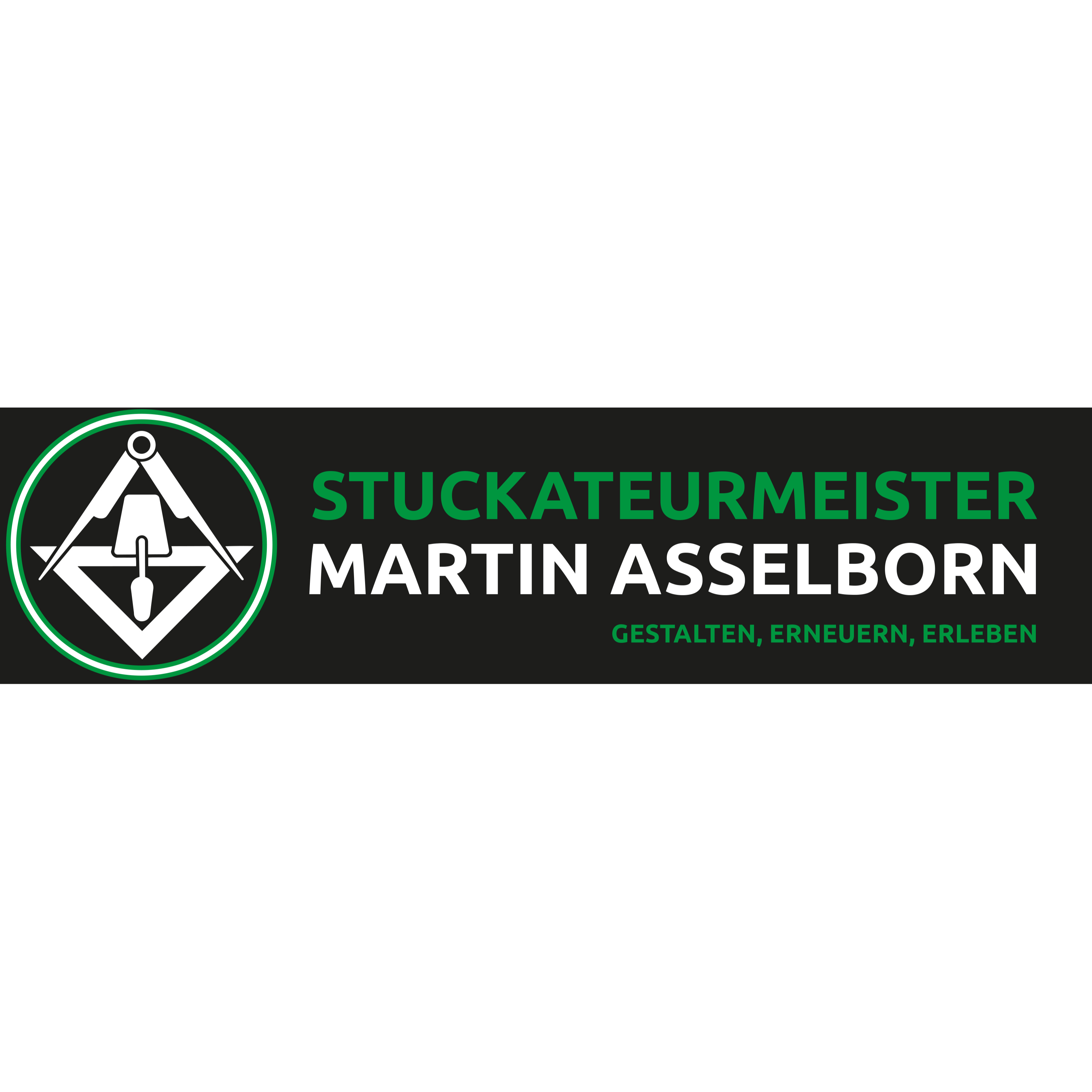 Logo Stuckateurmeister Martin Asselborn Gestalten, Erneuern ,Erleben