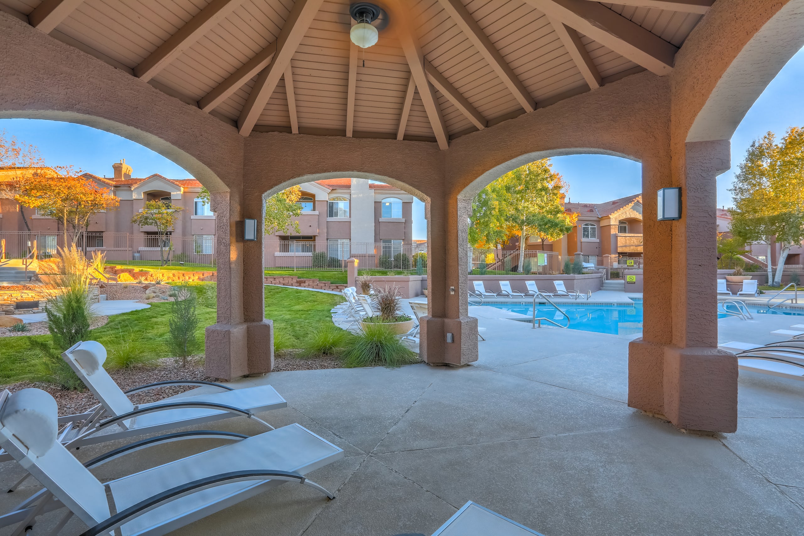 Poolside lounge area