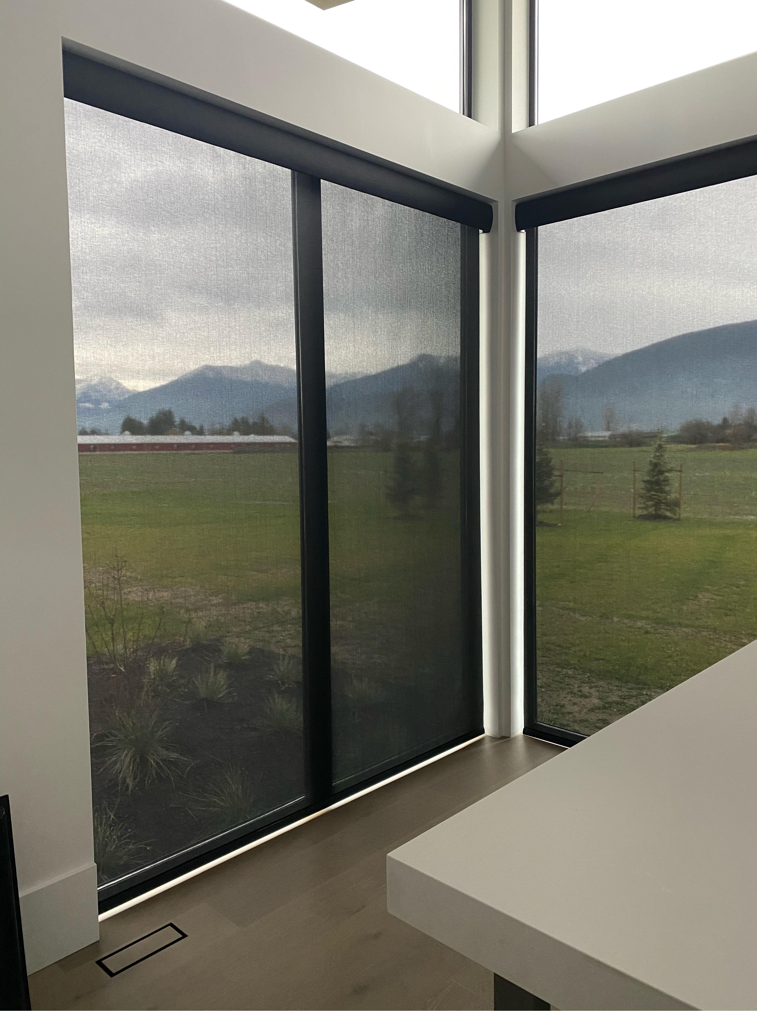 Lutron Solar Shades keep out the heat while maintaining your view! Budget Blinds of Chilliwack, Hope and Harrison Chilliwack (604)824-0375