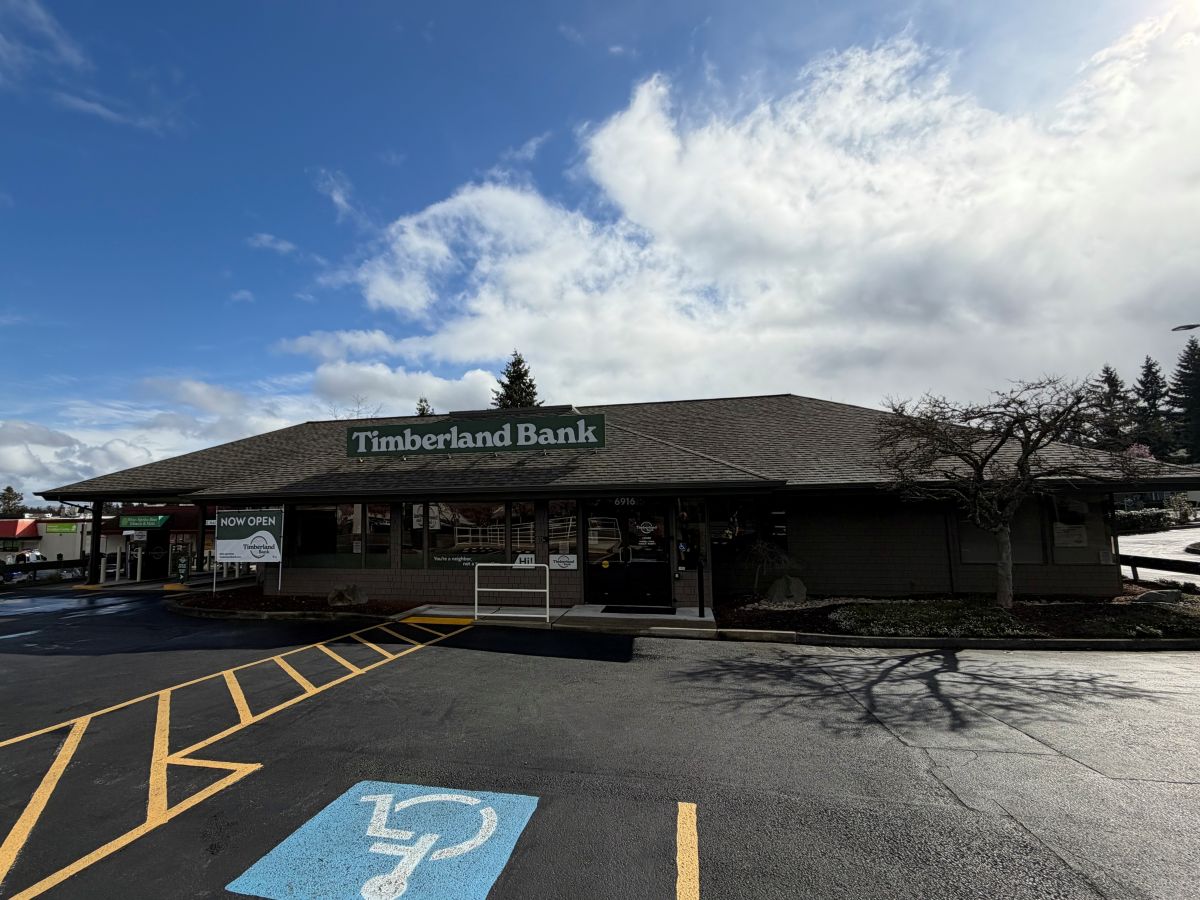 Timberland Bank in University Place, WA. 6916 19th St W, University Place, WA 98466.