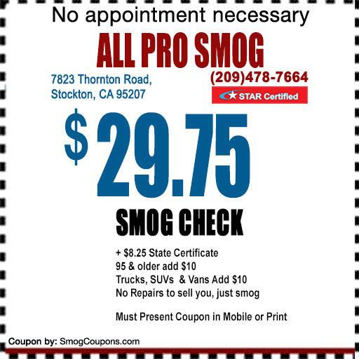 All Pro Smog - Stockton, CA 95207 - (209)478-7664 | ShowMeLocal.com