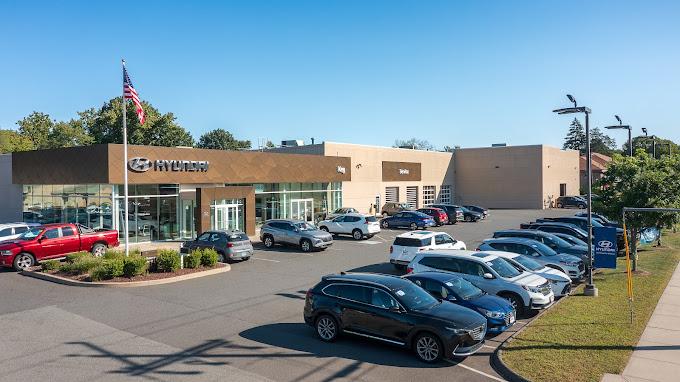 Wide exterior view of the Key Hyundai of Milford dealership