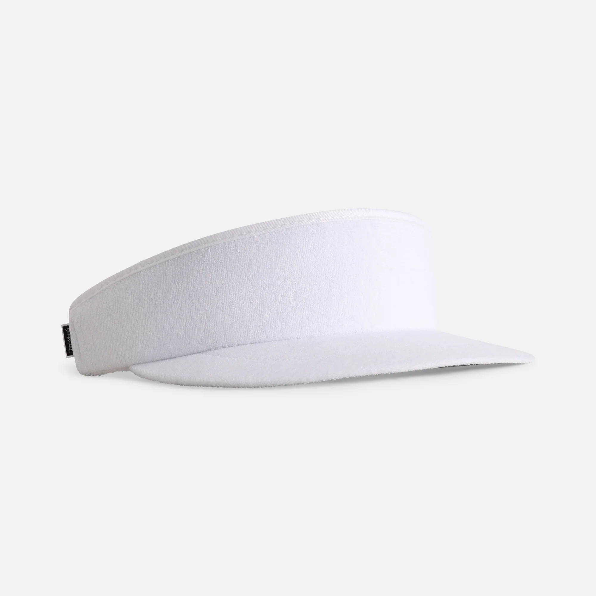 Terry cloth Tour Visor&reg; in white - the towelling face absorbs sweat rather than shedding it.