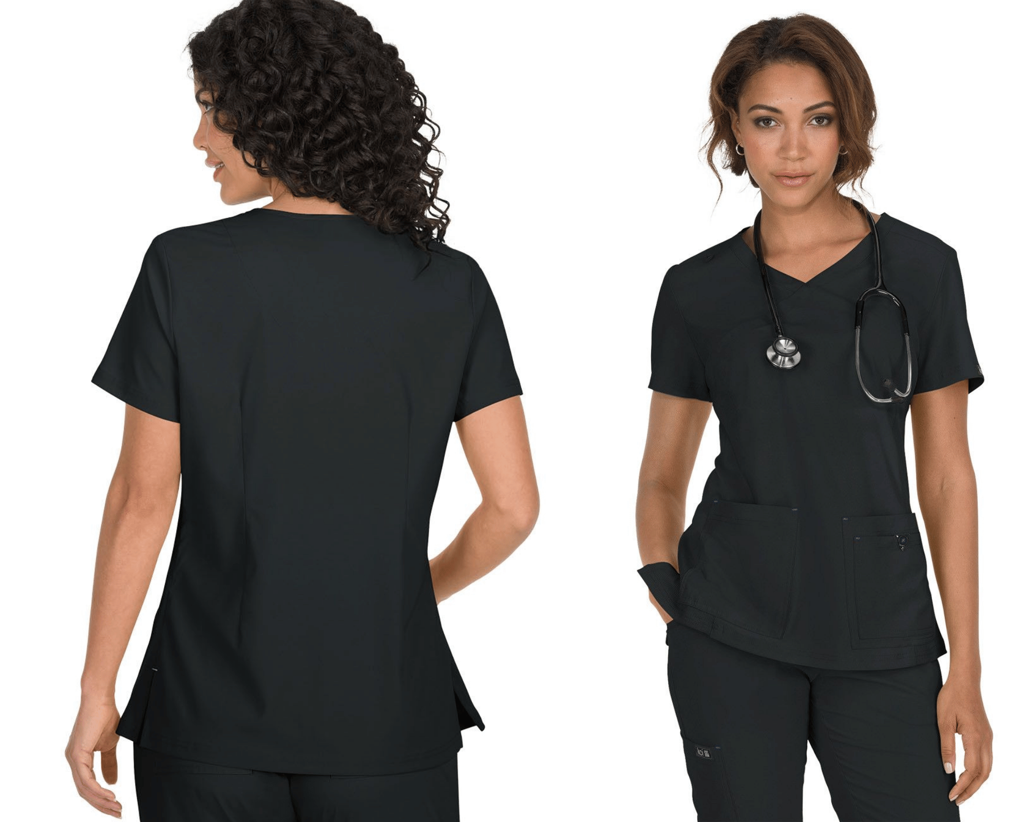 Our modern yet affordable koi Basics Katie top. Modern Classic fit.