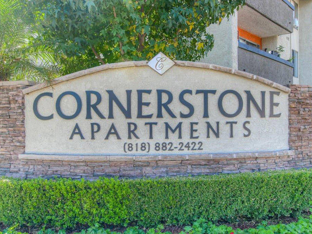 Apartment Community Entrance Cornerstone Apartments Canoga Park (747)239-5299