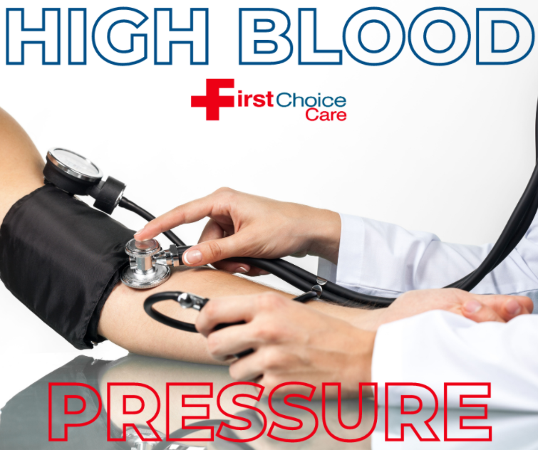 Is your blood pressure 10-20% higher than normal? Are you are experiencing chest pain, shortness of breath, and constant headaches? Then you may have high blood pressure which can lead to a heart attack, heart failure, dementia, and many more. Call First Choice Care today and let's provide the attention you need immediately.