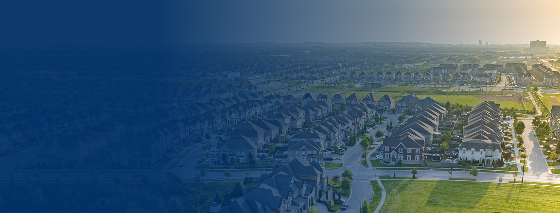 An aerial shot of a beautiful suburb.