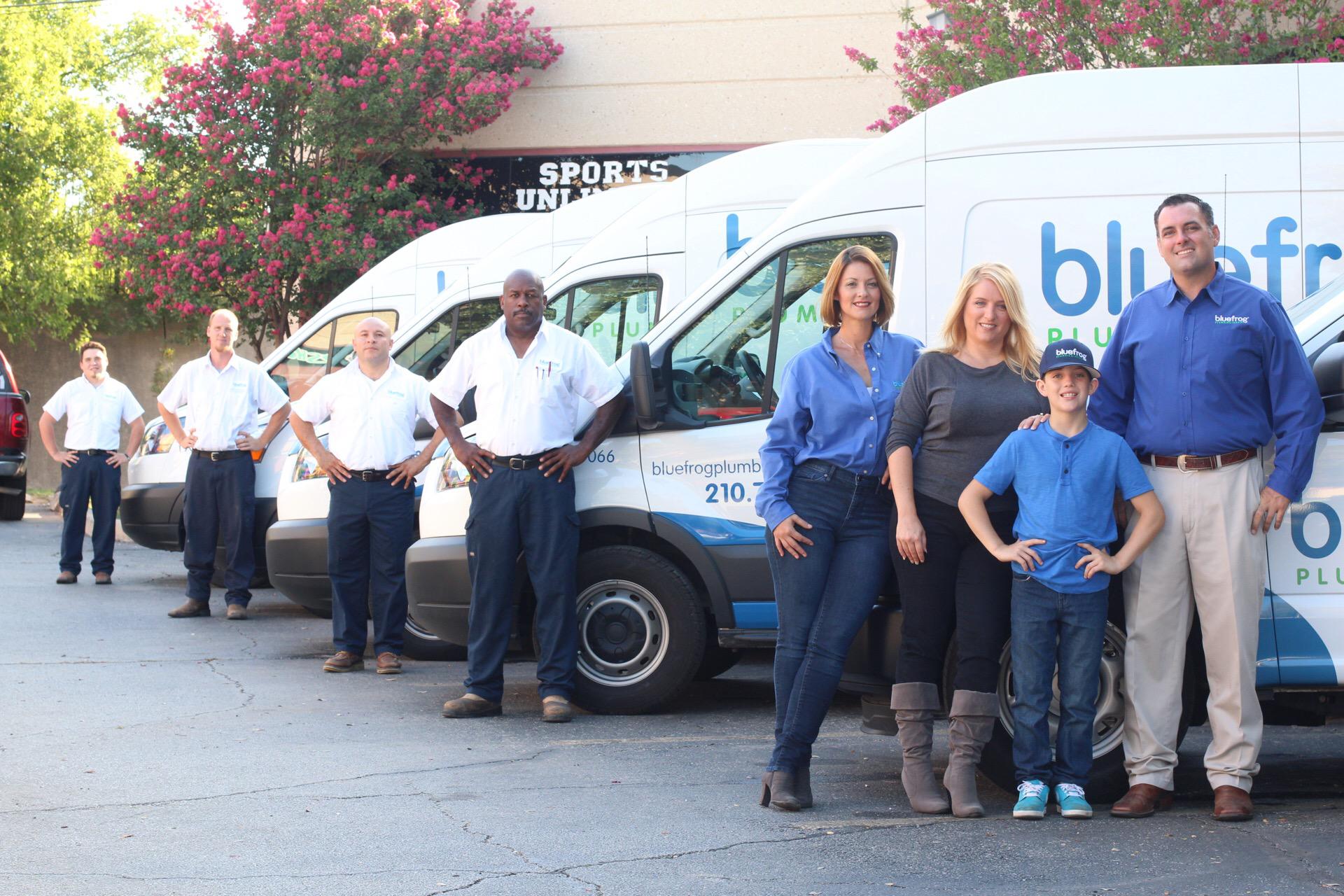 The bluefrog Plumbing + Drain team in San Antonio providing plumbing service to the area.