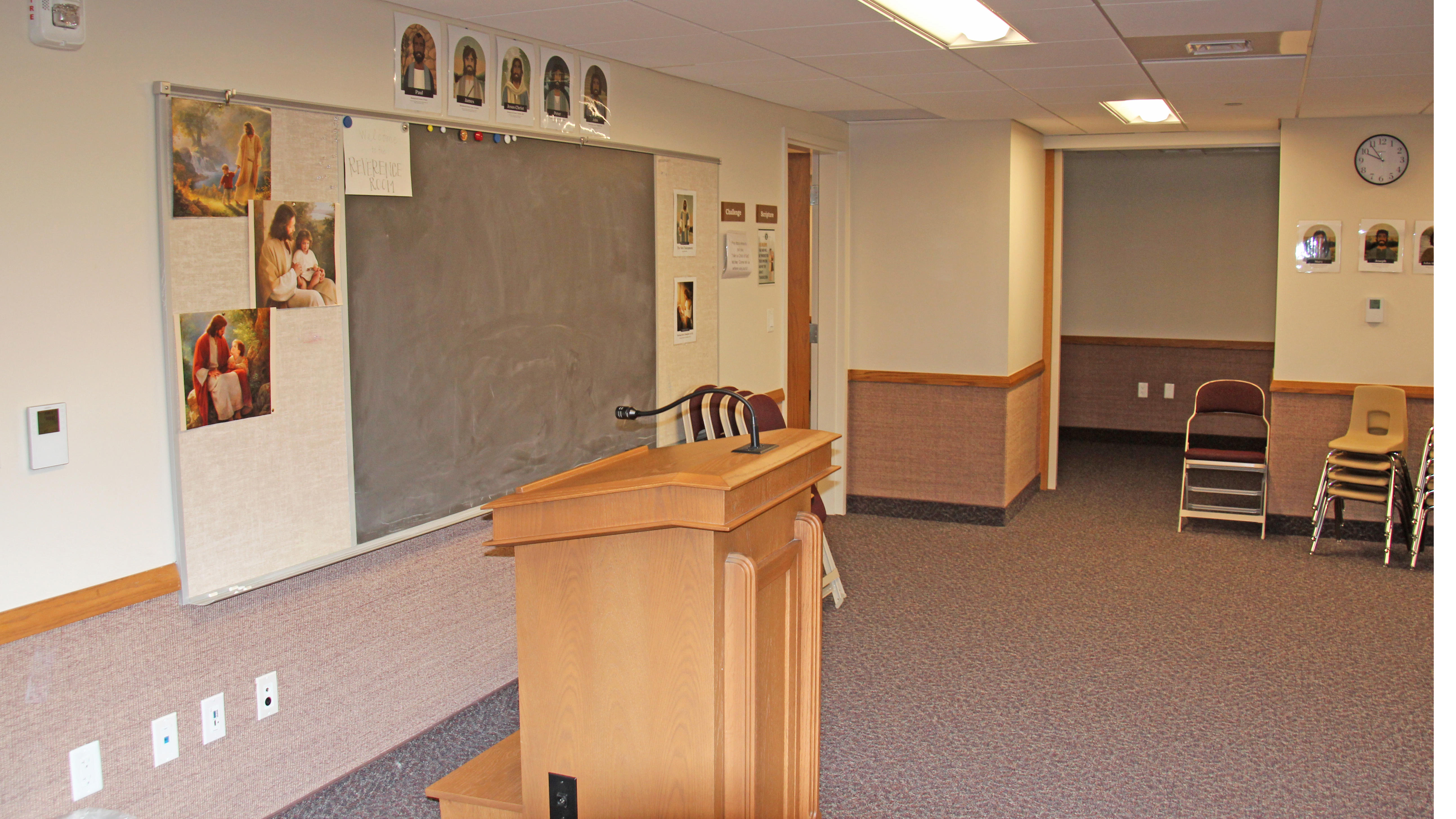 Children between 3 and 12 years gather in this room for Sunday school.