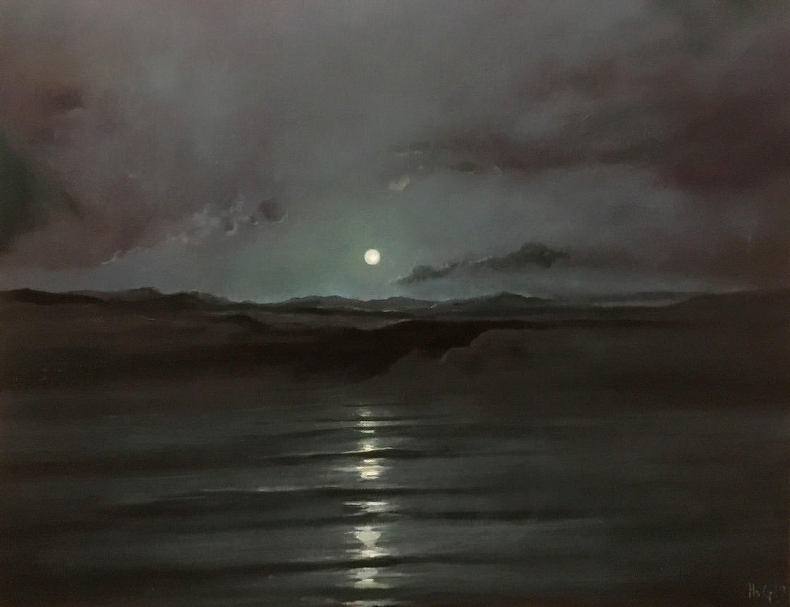 Mondaufgang über den Nockbergen und dem Tethysmeer - Künstler | Henning von Gierke | Gemälde | München