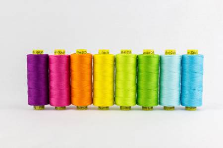 Spagetti 8 Spool Thread Set Tropics
Discover the joy of creating with color that speaks to your soul.
Spagetti 12 wt thread is now available in six stunning curated thread packs, each thoughtfully selected by celebrated designers Susan Cleveland and Violet Craft. Whether you’re quilting, adding decorative stitching, or perfecting a topstitch, these collections are crafted to elevate your artistry.
Each pack includes 8 spools of luxurious 12 wt, 100% Egyptian Cotton thread, known for its rich texture, exceptional strength, and bold, eye-catching finish. With palettes designed to inspire, these Spagetti thread sets bring depth, emotion, and beauty to every stitch. Helping your projects stand out with professional, radiant detail.
Create with confidence. Create with color. Create with Spagetti.