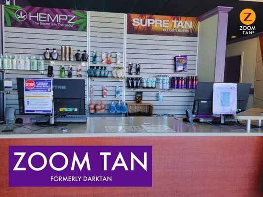 Zoom Tan (former Darktan) salon lobby interior in Horseheads, NY