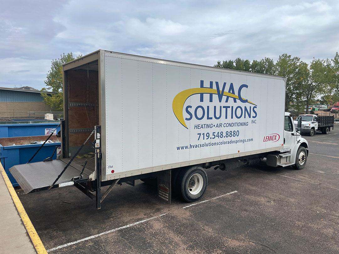 HVAC Solutions Box Truck Loading Air Conditioners and Furnaces