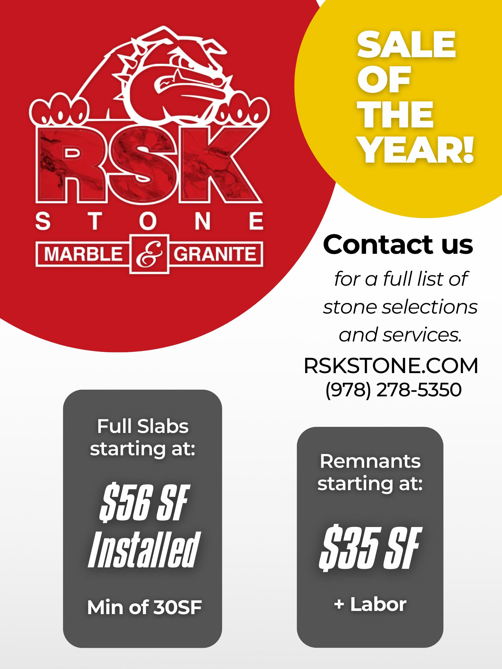 Call now for stone remnats!