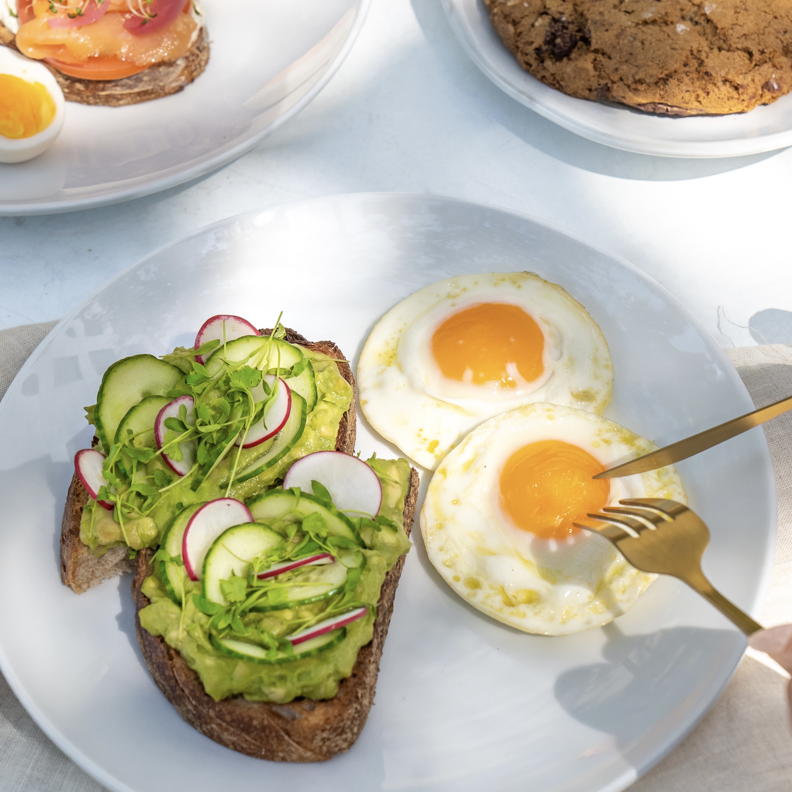 Avocado toast with pasture-raised eggs - a clean, healthy
all-day breakfast option.