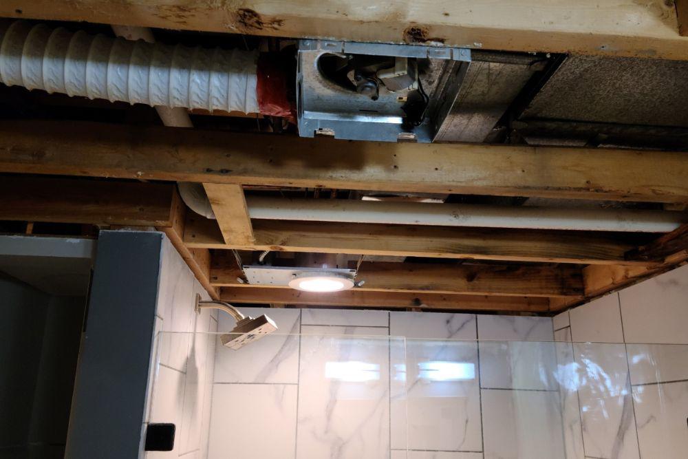 Pictured here is Danbury water damage.  This home had a frozen pipe on the main level.  As a result, the water pipe burst when the homeowners were not home.