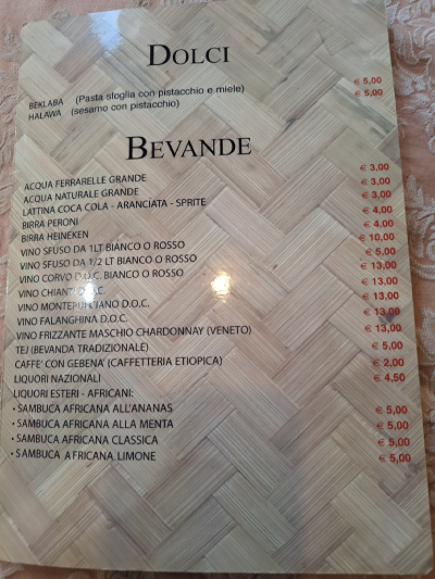 Ristorante Africano Etiope Enqutatash
