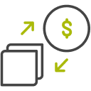 Currency exchange icon.