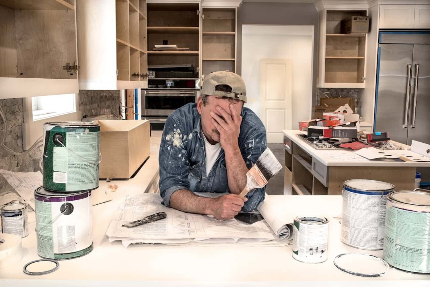 Illustrative image representing the stress and complications that can occur during a kitchen remodel 