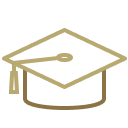 Graduation cap icon.