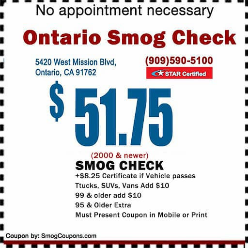 Ontario Smog Check - Ontario, CA 91762 - (909)590-5100 | ShowMeLocal.com