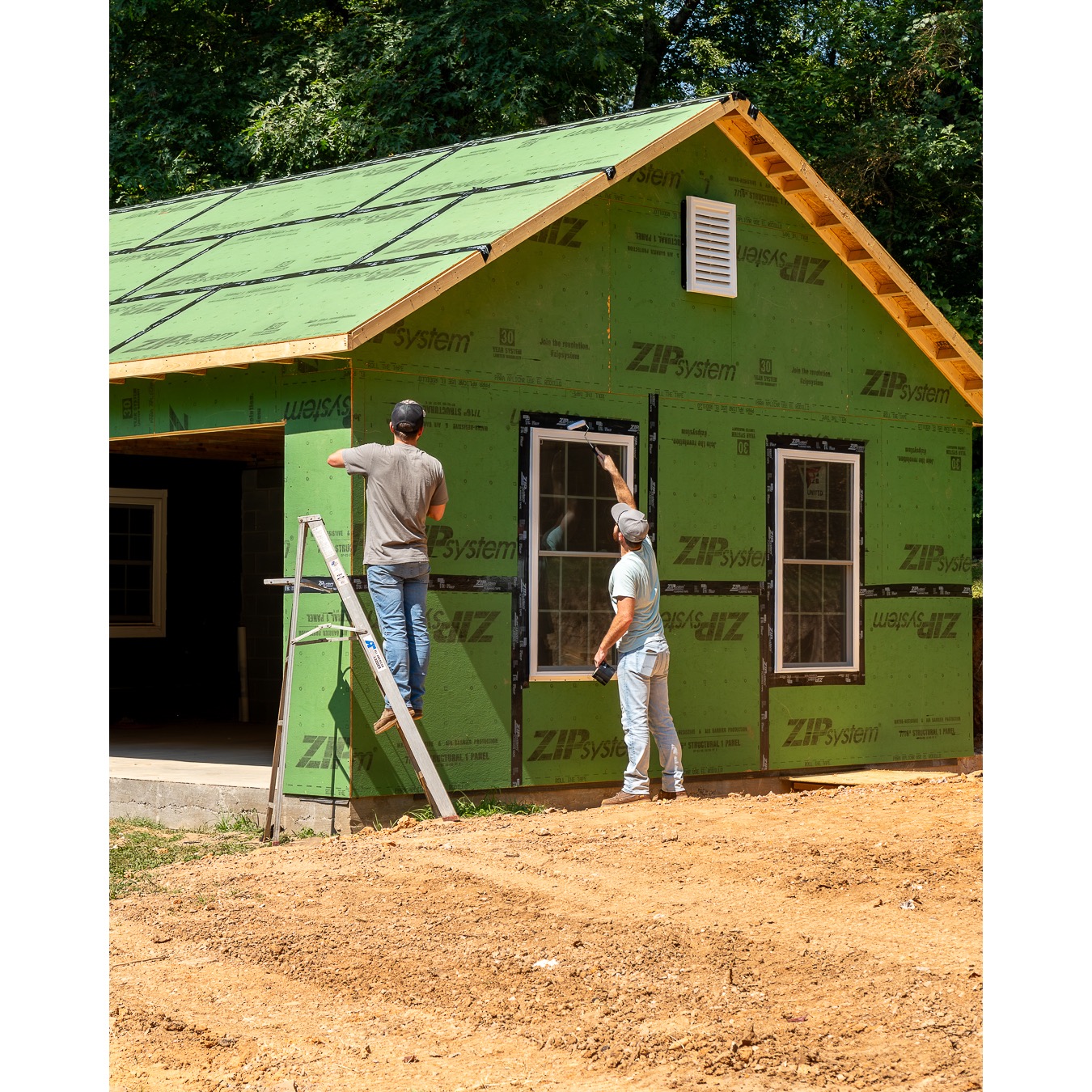 Landman Construction working on a room addition exterior in Knoxville Tennessee. 