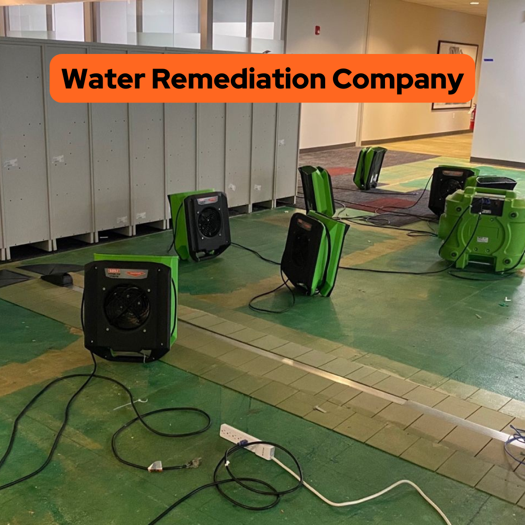 SERVPRO fans set down in water damaged area to remediate the water.