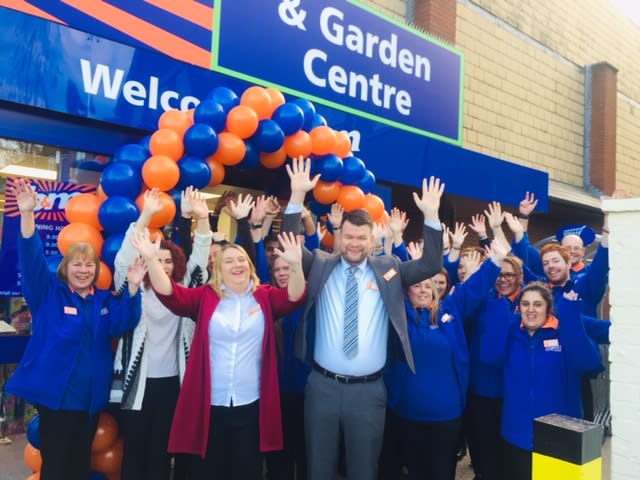 B&M Hitchin's store team celebrate the opening of their brand new store.