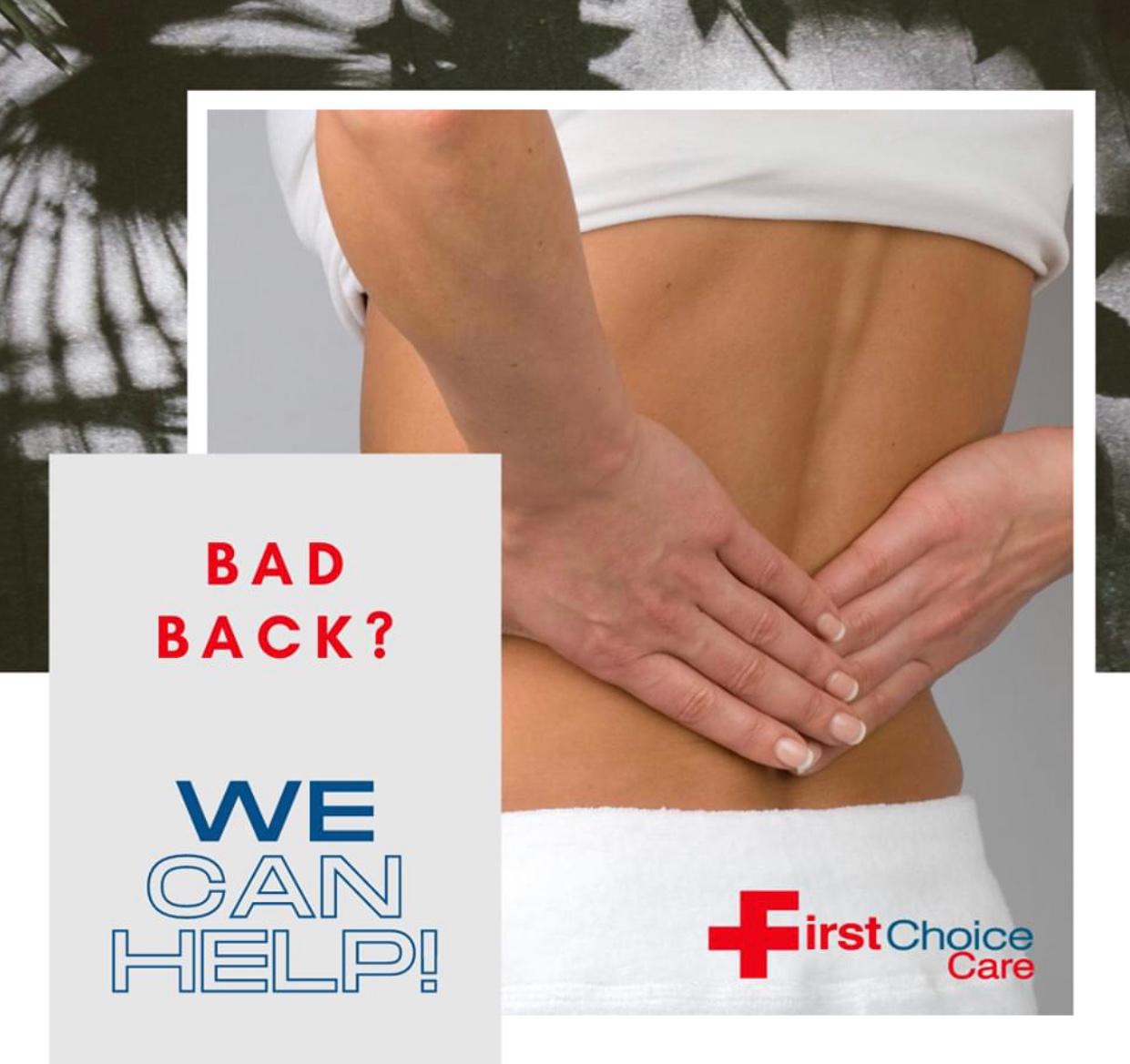 We treat back pain.