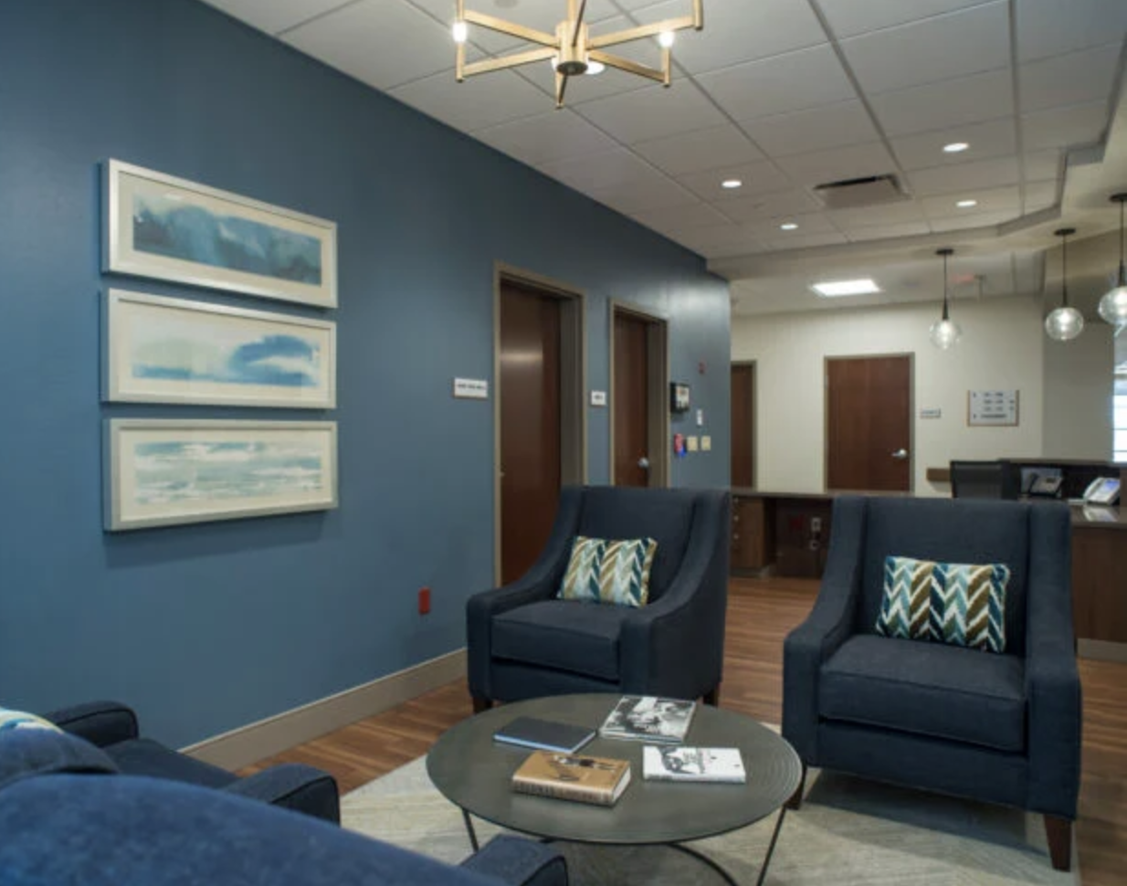Reception and waiting area inside Buena Vista Health & Recovery Center of Chandler designed to provide a calm, comfortable, and professional environment for patients and visitors receiving behavioral healthcare services.