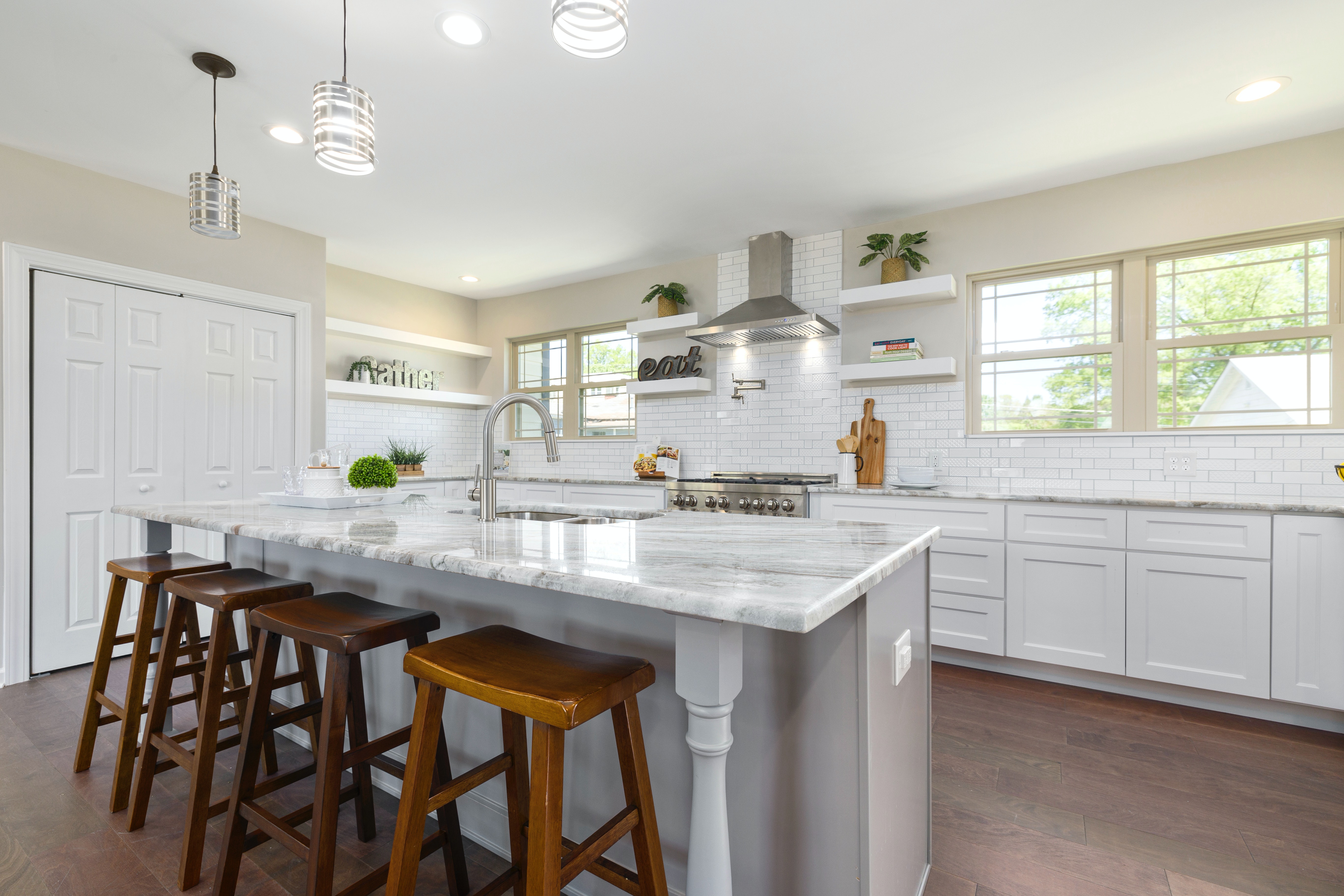 Kitchen after kitchen cabinet painting in Murray, UT.