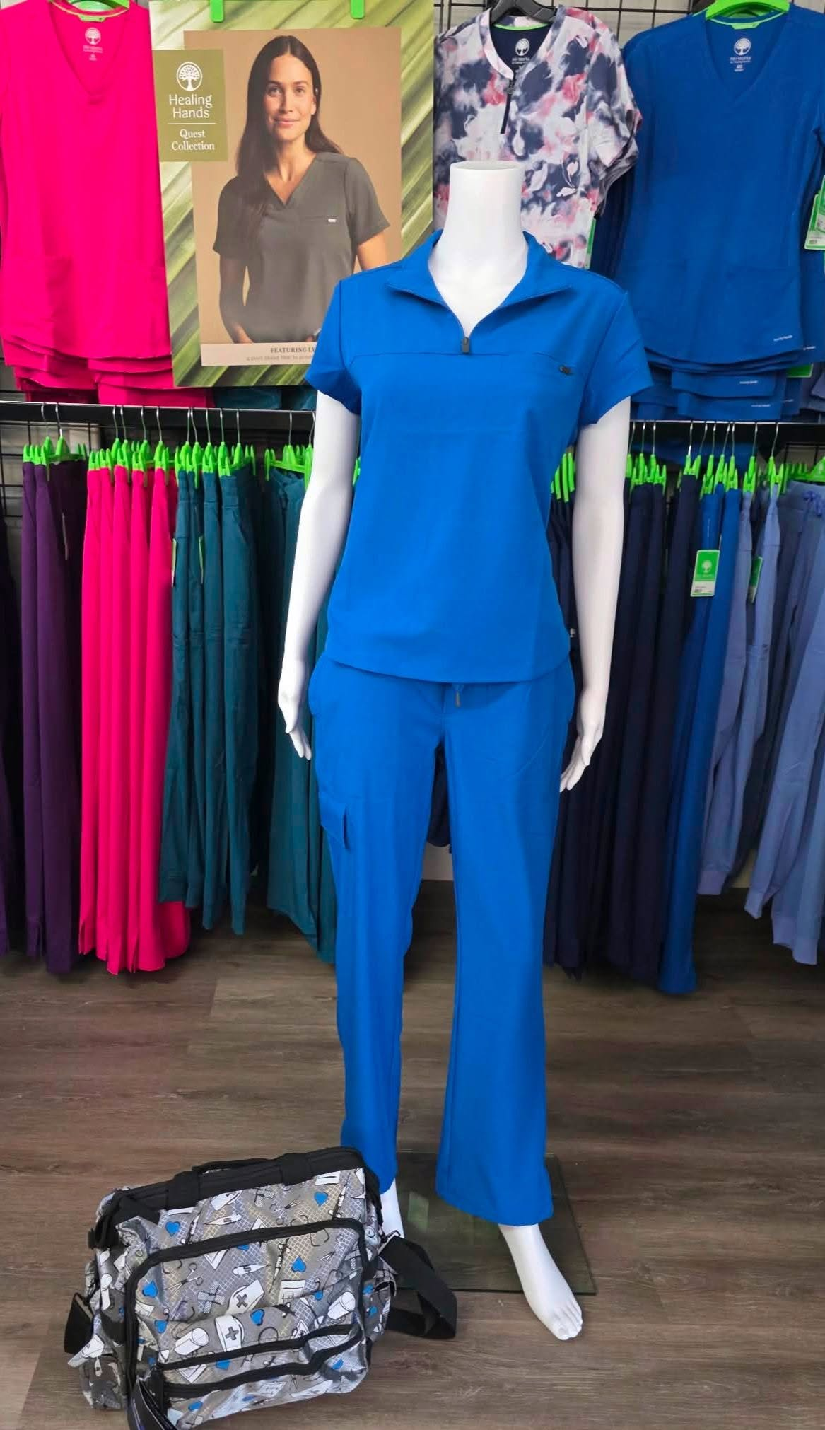 Comfort meets style with the Healing Hands Quest Collection in royal blue. This scrub set delivers a polished, professional look with all-day comfort. Available now at Scrub Paradise.